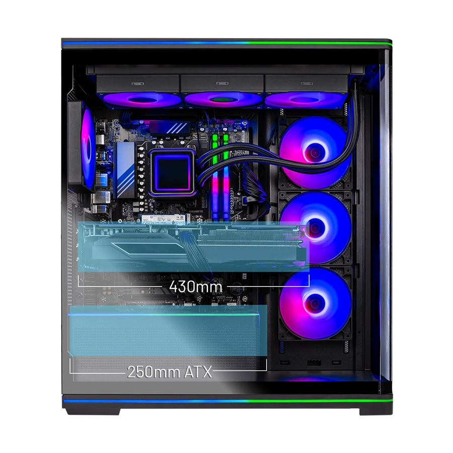 Blaze 5 supports a 430mm GPU & 250mm ATX PSU.