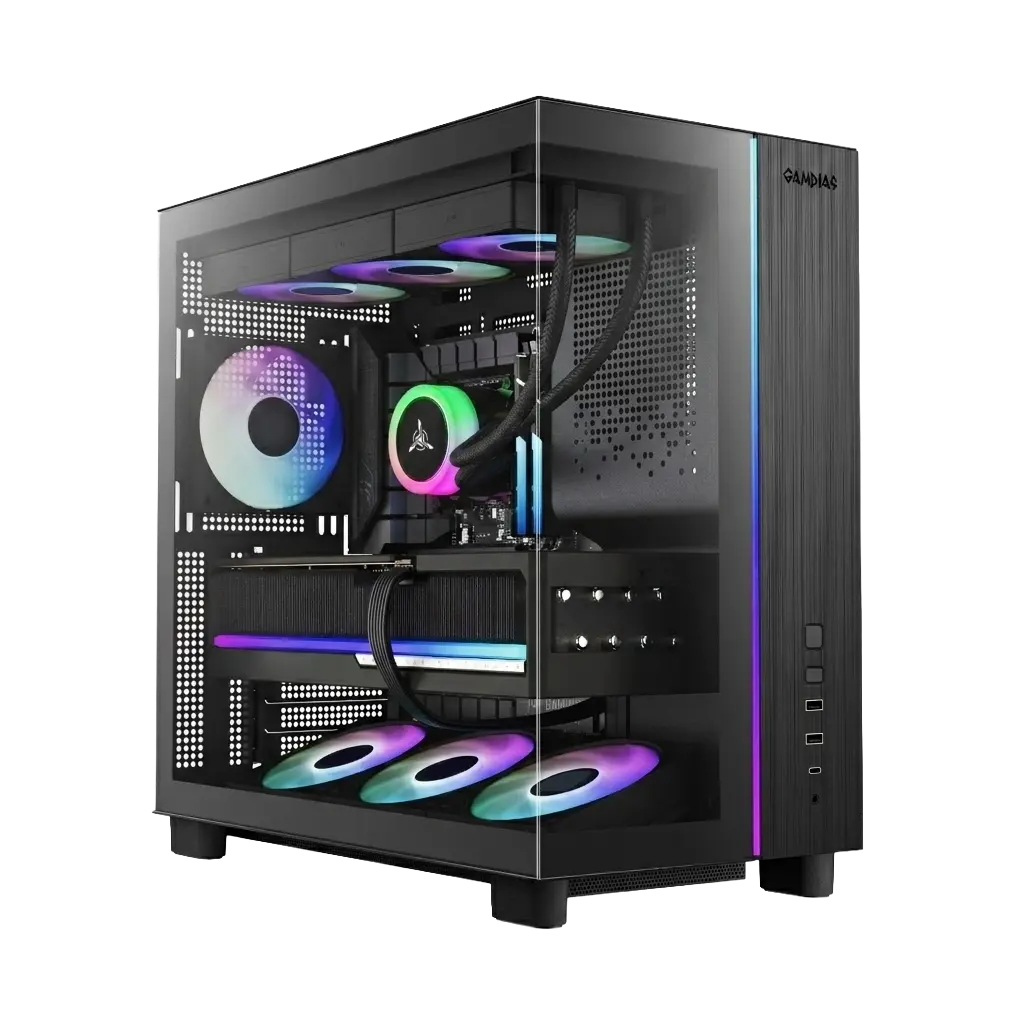 Atlas Gaming PC - AMD AMD R7 9800X3D, Nvidia Nvidia RTX 5070 12GB - Front View
