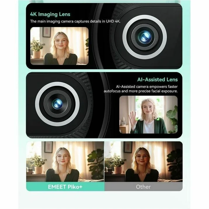 EMEET Webcam, White, Retail, 1 Pack(s) - Thumbnail 3