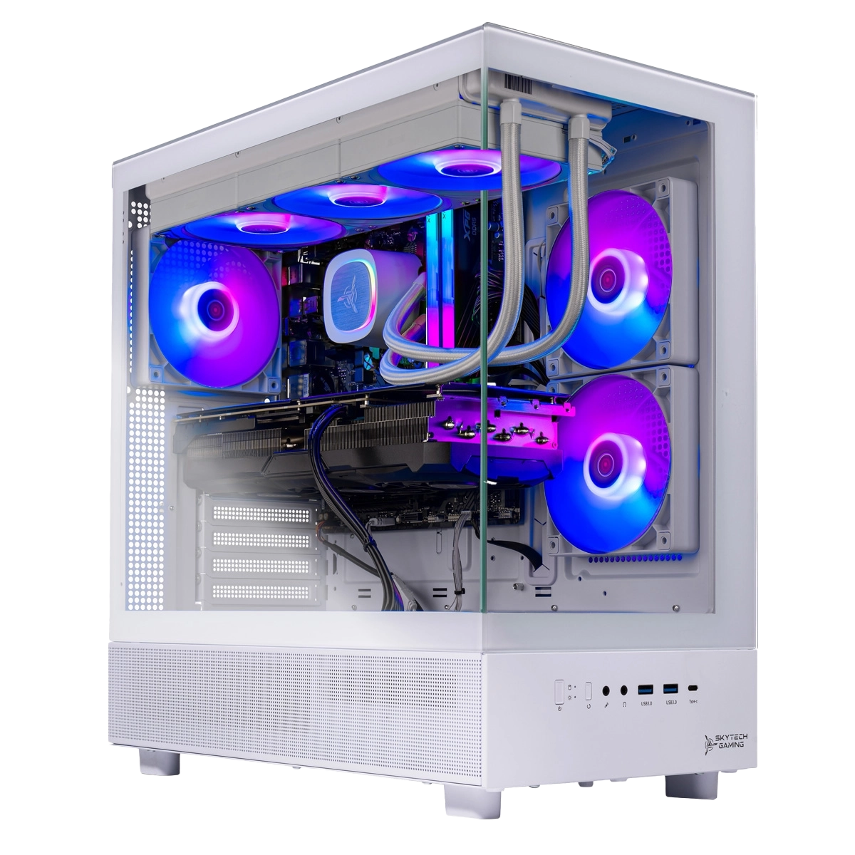Azure3 Gaming PC - AMD AMD R7 9800X3D, Nvidia Nvidia RTX 5070 Ti 16GB - Front View