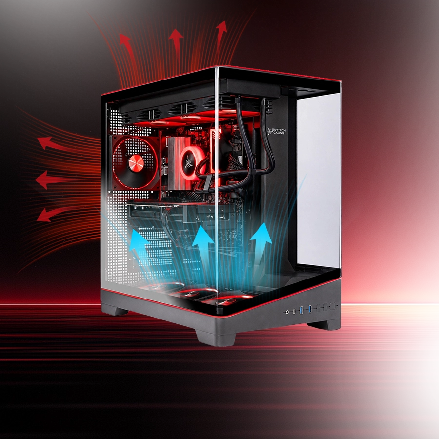 The Harpy with Top-Mount 360mm Liquid Cooling Support.
