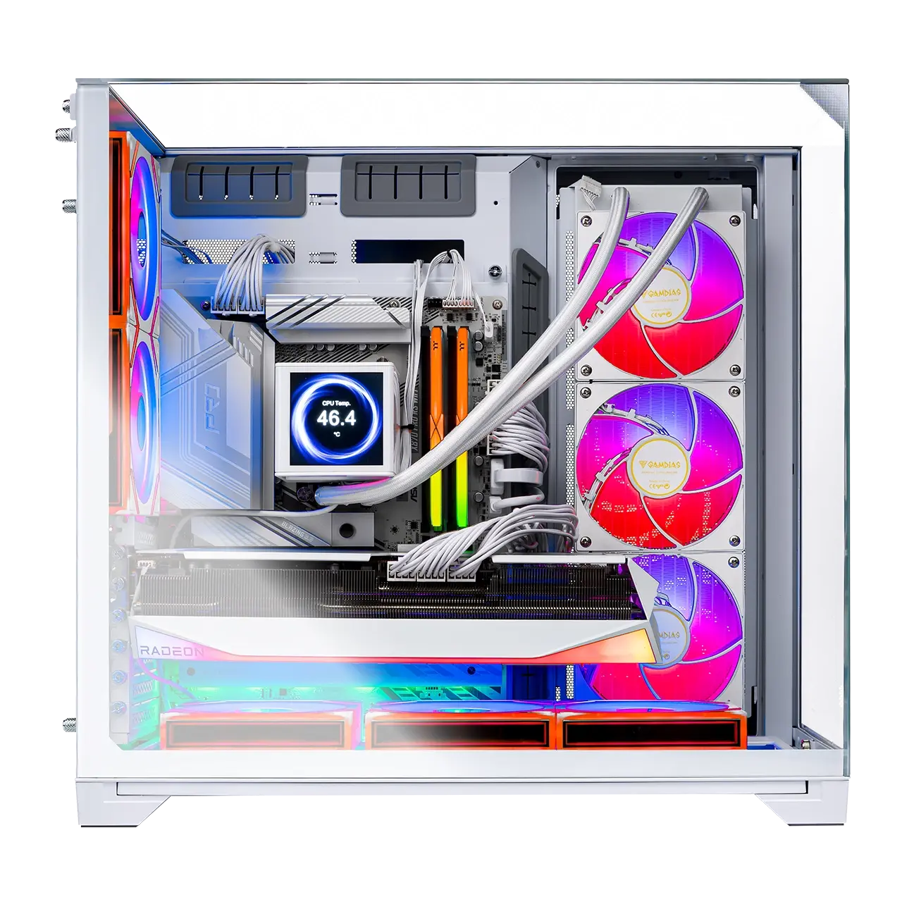 O11 Vision Gaming PC - AMD AMD R7 9800X3D, AMD XFX Mercury OC 9070XT White - Thumbnail 2