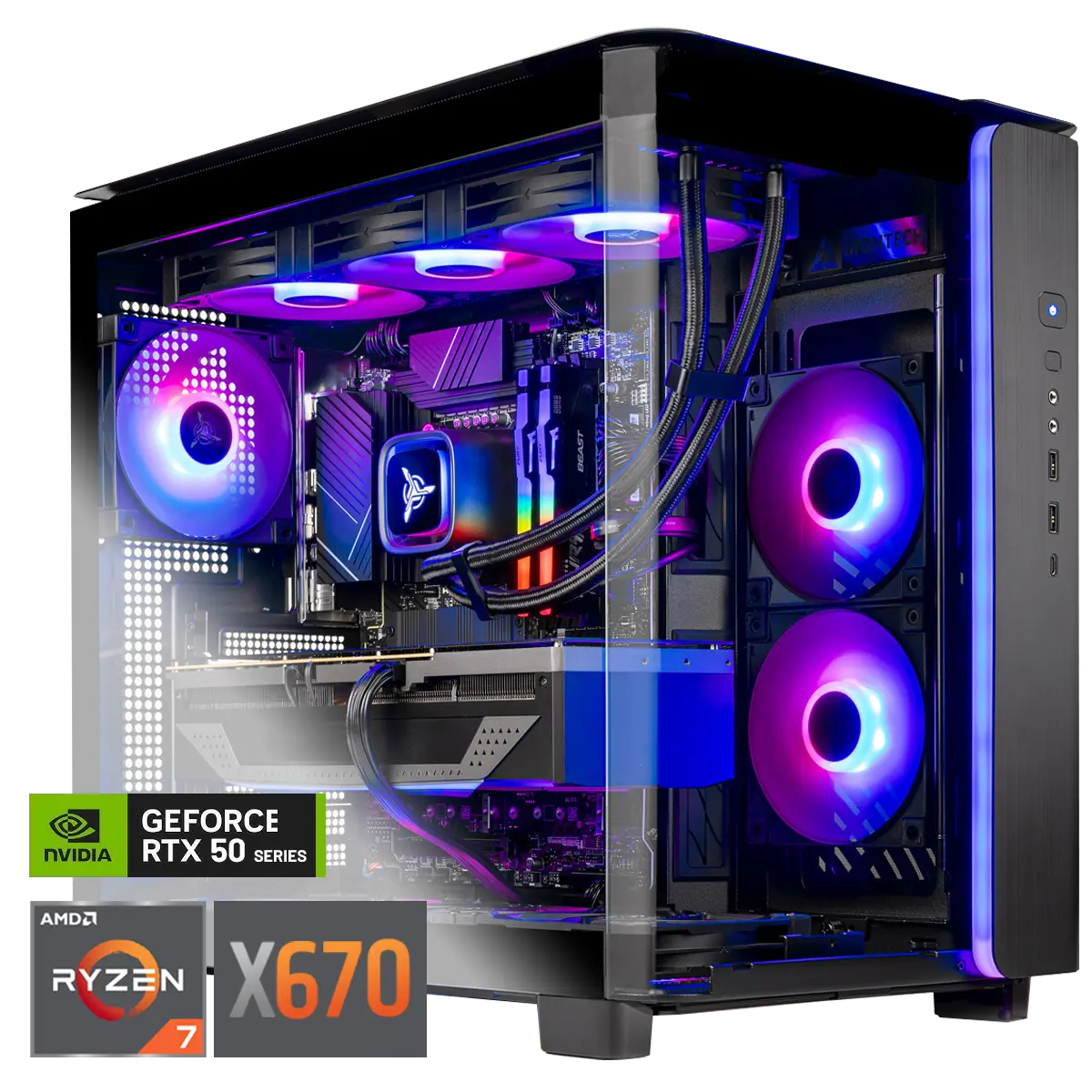 King 95 Gaming PC - AMD AMD Ryzen 7 7800X3D, Nvidia Nvidia RTX 5090 32GB - Front View