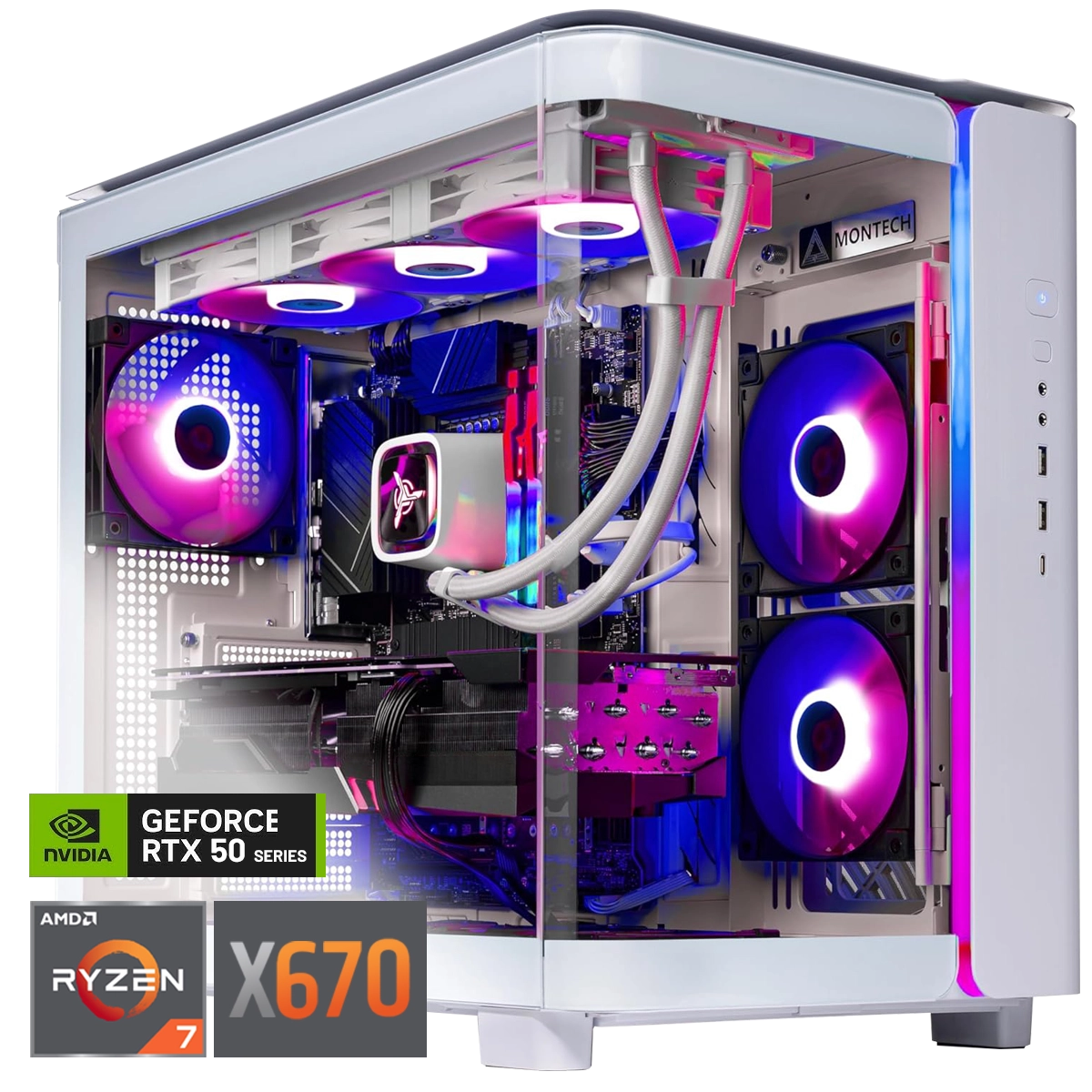 King 95 Gaming PC - AMD AMD Ryzen 7 7800X3D, Nvidia Nvidia RTX 5090 32GB - Front View