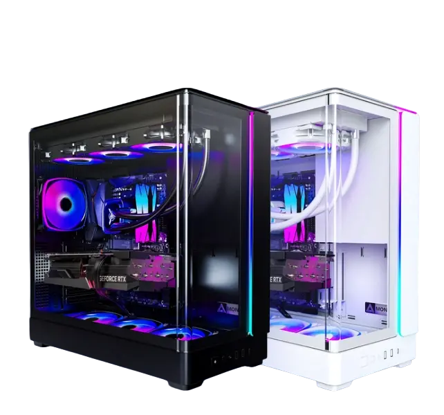 Skytech gaming PC towers with RGB lighting